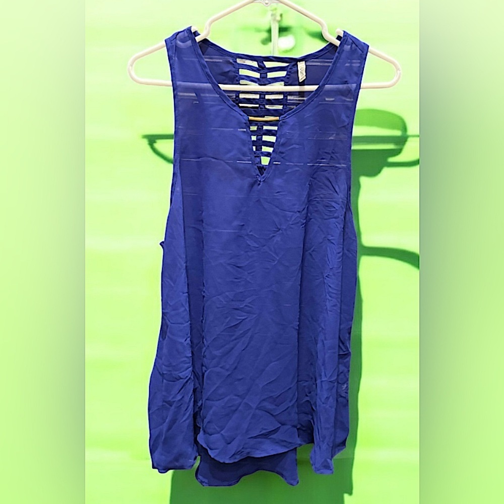 Live 4 truth sheer Blue Sleeveless Top XL